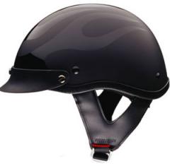 DOT FLAT BLACK FLAME SHORTY MOTORCYCLE HELMET